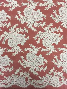 

Wedding cotton cord lace fabric New Design , Ivory Bridal Jacquard Cotton lace Applique Wholesale 5yards/lot