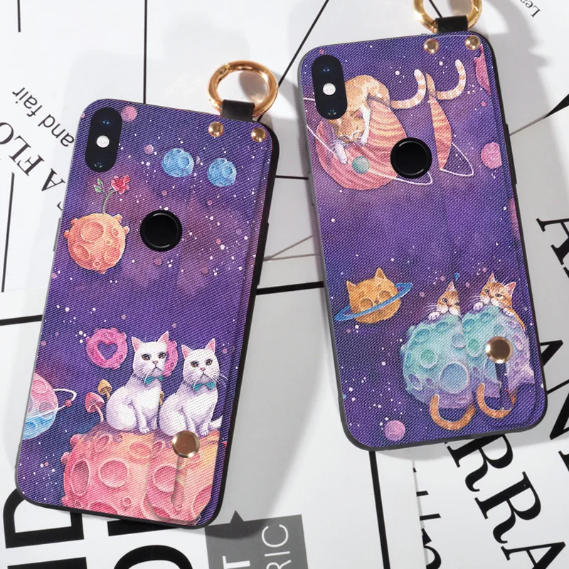 

Cartoon Starry Sky Stand Cases For XiaoMi Mi 6 6X Mi6 Wrist Strap Ring Cover Capa For Xiaomi Mi 6X Mi6X / A2 Lite Holder Case