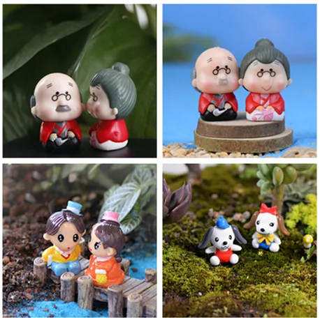 

1/2 pcs Romantic Mini Girl Boy Kiss Lover Dolls Figure Toy Micro Fairy Garden Gnome Miniature/Terrarium Decoration DIY Access