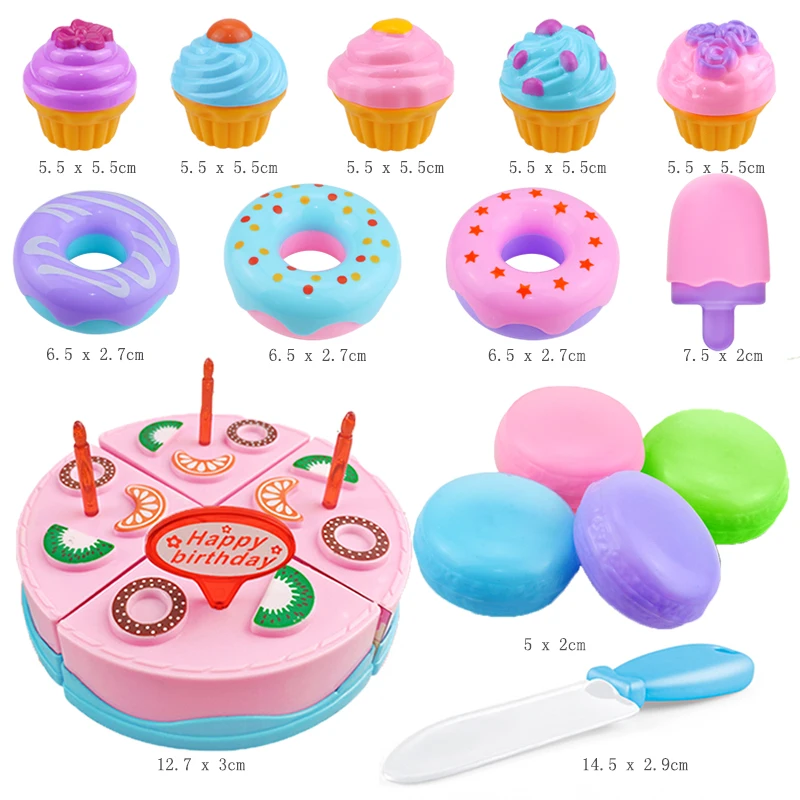 32 шт. DIY ролевые игры фруктовая резка торт на день рождения кухня еда игрушки Cocina De Juguete игрушка Макарон пончики подарок для девочек