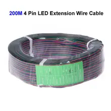 3 рулона 200 M 22AWG 4 Pin Светодиодный переходник с удлинителем провод шнур для SMD 3528 5050 RGB Светодиодные ленты света соединительный кабель