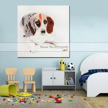 

large Handmade Abstract cartoon dog Oil Painting On Canvas Handpainted Animal Paintings For Living Room Decor Wall Art Pictures
