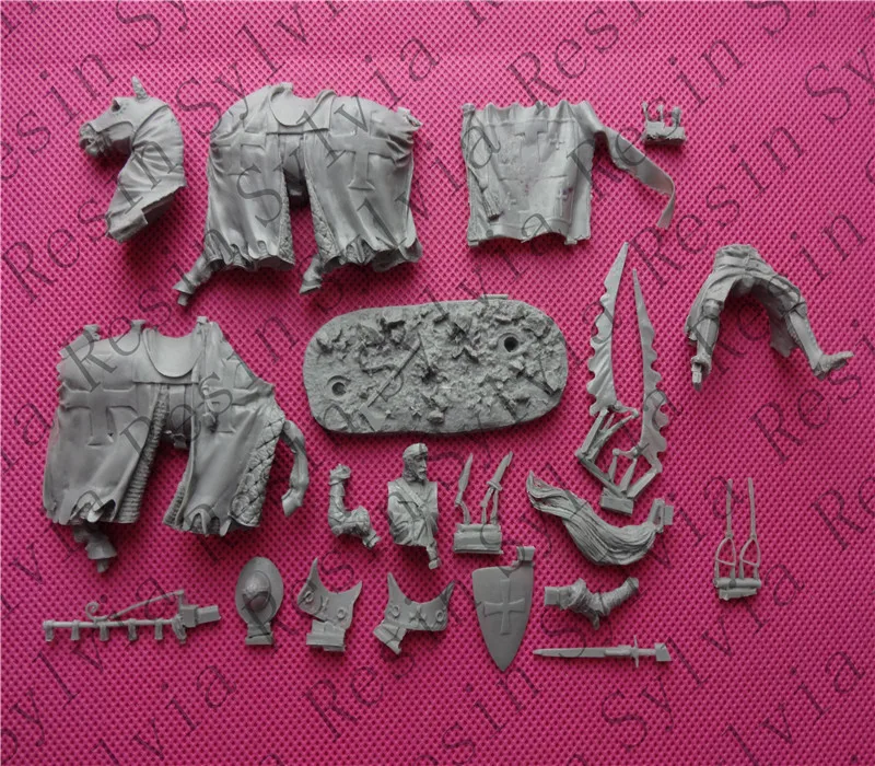 

pre order-(General quality version) Resin Model 1/32 The Knights Templar with Army Flag 54mm DIY resin kits figure model