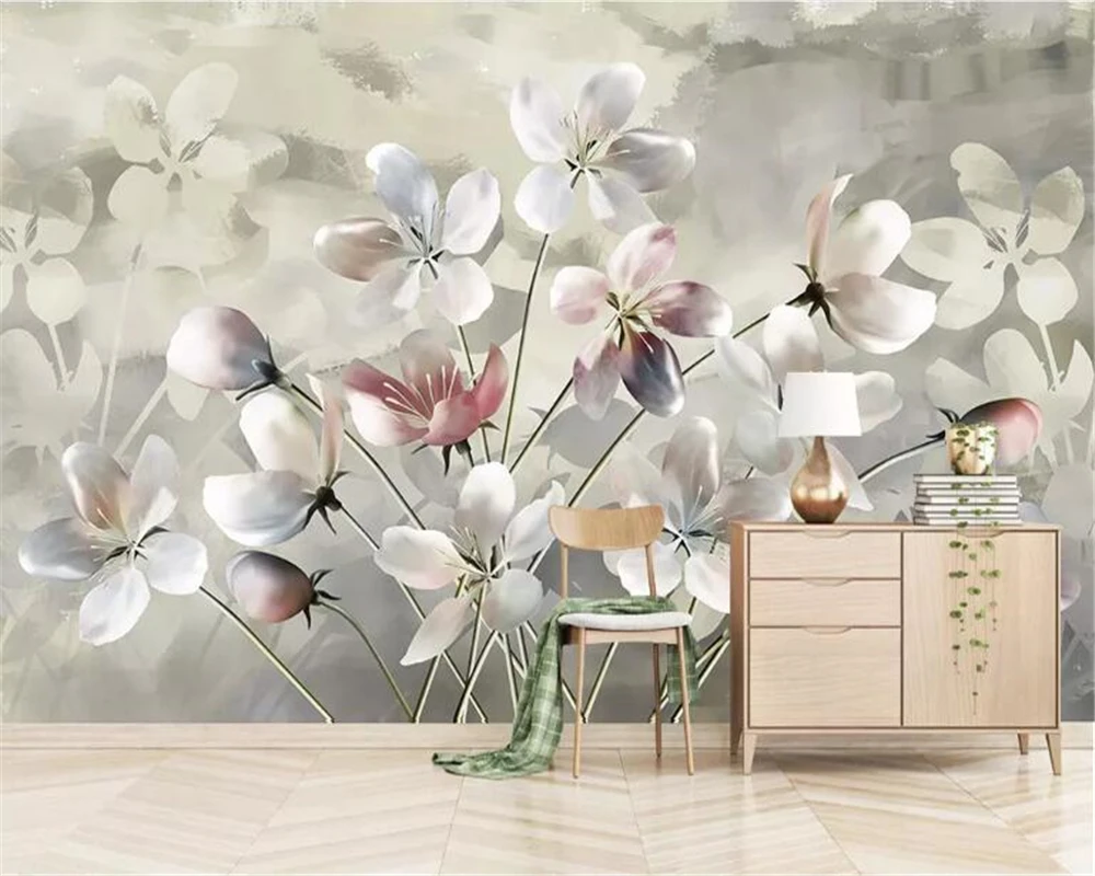 

Beibehang Custom wallpaper mural 3D Watercolor flower design photo murals TV backdrop wall Wallpaper for wall 3d papier peint