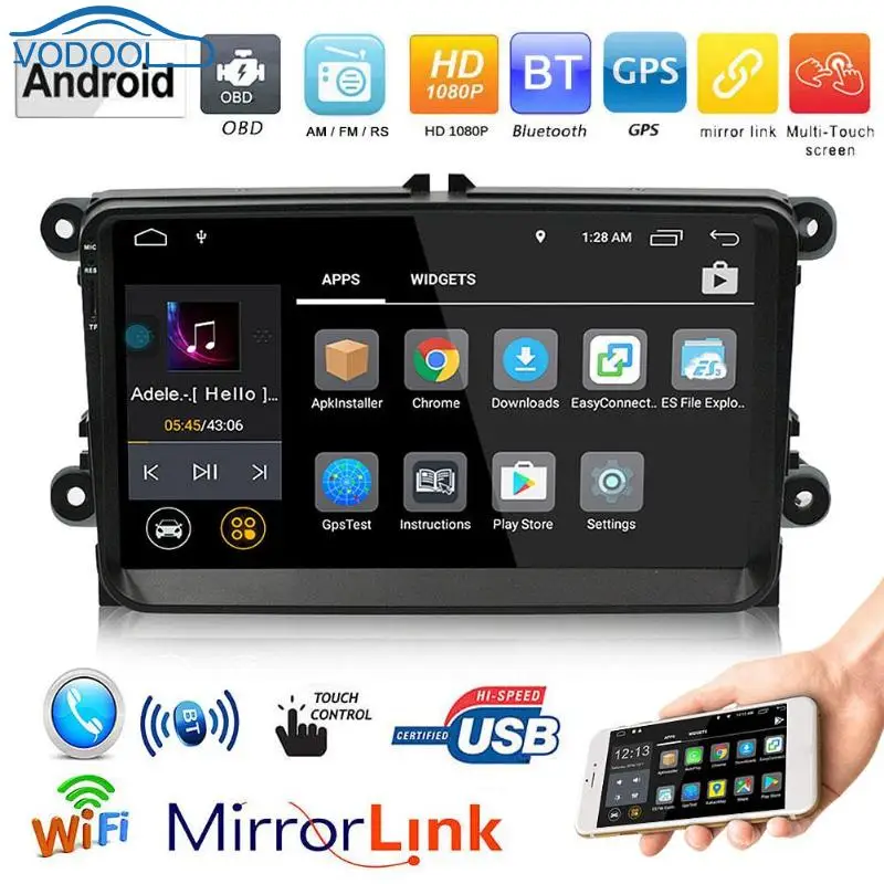 

9in TFT 1Din WiFi BT Android Car Stereo MP5 Player GPS Navigator USB FM/AM Radio 16G 1G Car Multimedia Player Car Accessaries