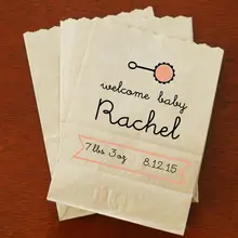 Персонализированные небольшие подарки для гостей вечера, праздника в знак признательности за визит для новобрачных, вечеринка в честь новорождённого крафт-бумага для выпечки печенья десертов Подарки Сувениры Сумки Пользовательские имена и дата