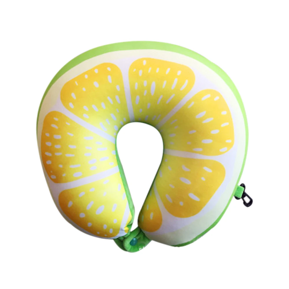 Подголовник автомобиля u-образный подушка для шеи здоровья плюшевая подушка Цвет с губчатым наполнителем прекрасная подушка для шеи прочный пойти спать - Цвет: Yellow lemon