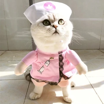 

TAILUP S-XL Funny Pet Christmas Outfit Suit Puppy Clothes Cosplay For Dog Party Halloween Costume Cowboy Pirate Nurse Police