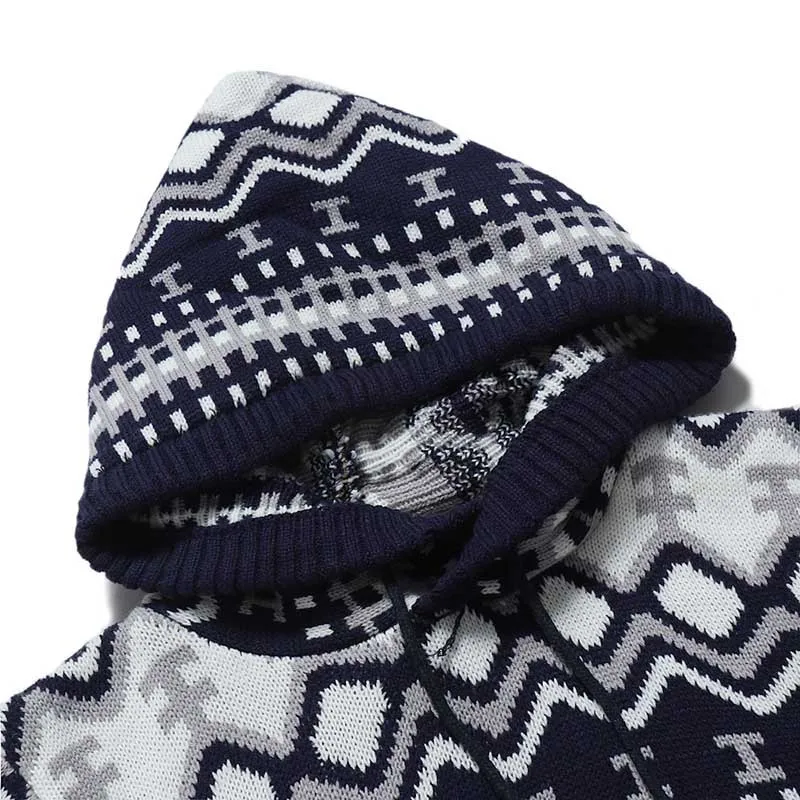HuLooXuJi Для мужчин осень-зима контраст Цвет свитер тонкий пуловер вязать свитер с капюшоном нам Размеры: M-2XL