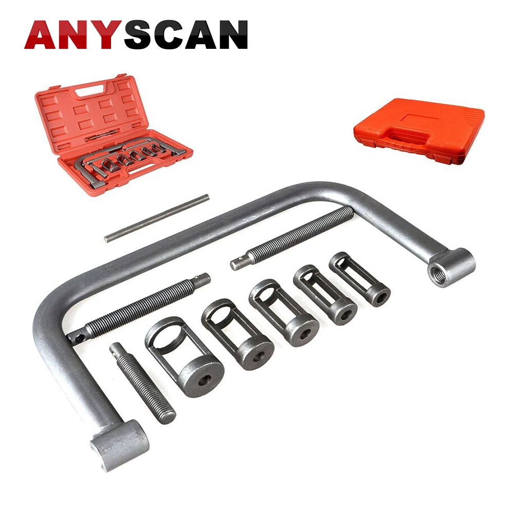

New 10 PCS Heavy Duty 5 Size Valve Spring Compressor C Clamp Service Kit Auto Motorcycle ATV Small Engine Carry Bo