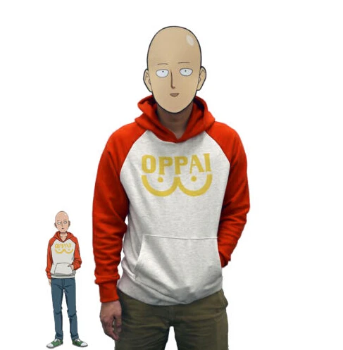 Sale Prices One Punch Man Hero Saitama Oppai Hoodie Cosplay Costume Hooded Sweatshirts For Boy