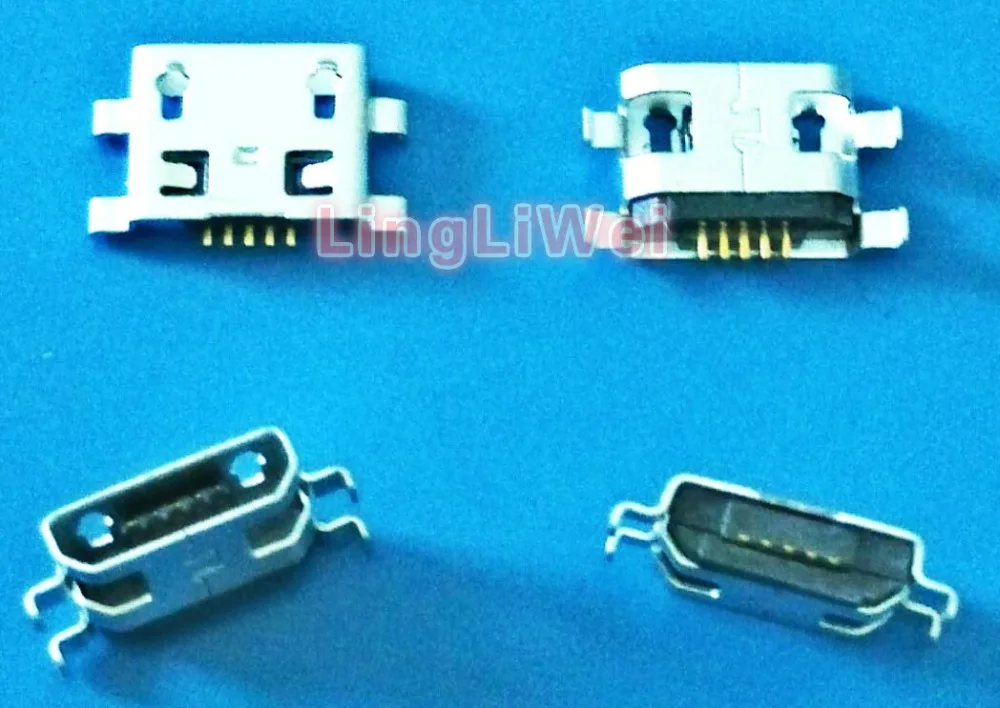 BIN 50Pcs Micro USB Type B Female 5Pin SMT Socket Jack B PCB Port E7U7 Conn L8A3 