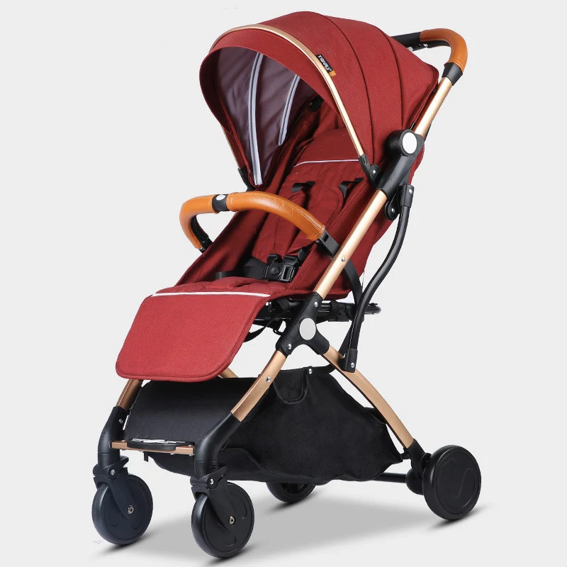 IMBABY складной легкая детская коляска для самолета путешествие ультра-легкий Детские коляски детская коляска для детей новорожденных детская коляска - Цвет: Wine Red Gold