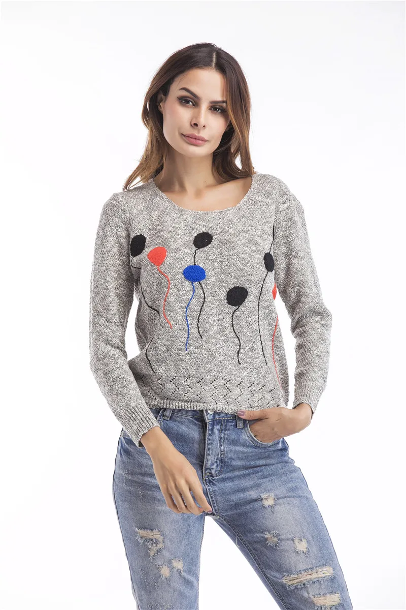Women Sweater O-Collar Knitted Pullover Women Loose Spring Autumn Sweater One Size Leisure Knitted Sweaters 2018 LZ994 (5)