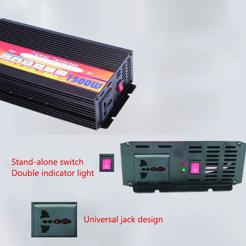 Peak Power 3000W Inverter Rate 1500 Car Charger Power Inverter Converter 12 v to 220v inversor With US UK EU AU Universal Socket (2)