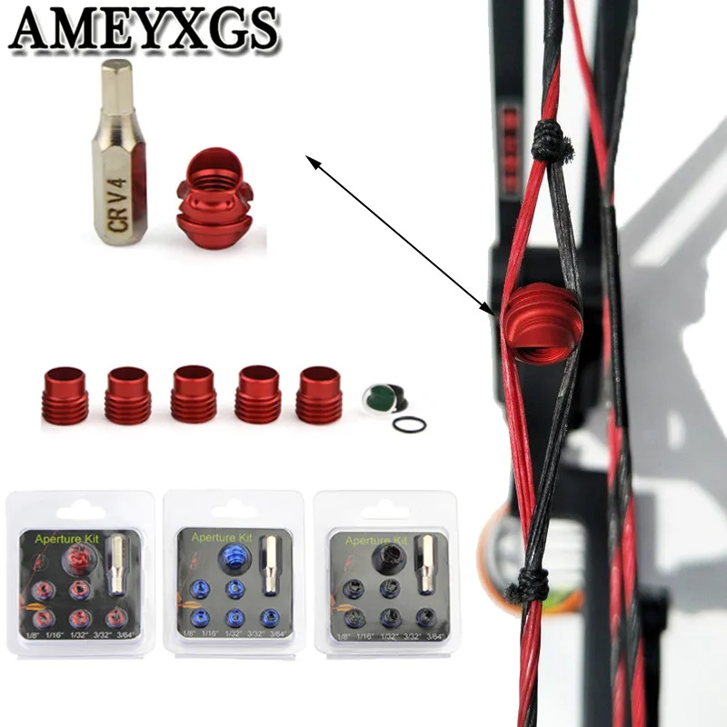 

1Set 37/45 Degree Bow Peep Sight Clarifier 4x 6x 8x Lens Aperture Inner Core Housing For Hunting Shooting Archery Accessories