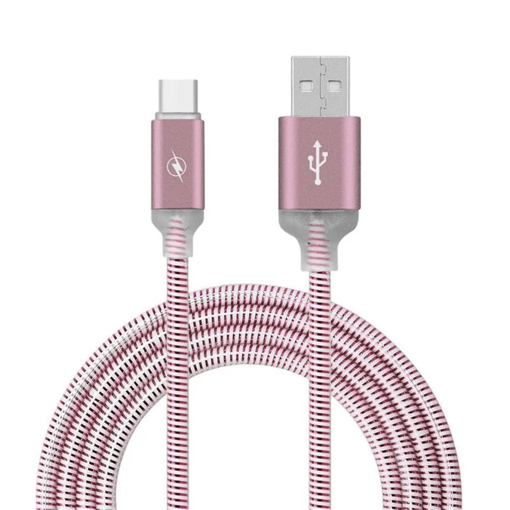 Micro USB кабель светящийся светодиодный светильник быстрое зарядное устройство USB кабель для передачи данных для iPhone X 7 8 Plus samsung Android мобильный телефон зарядный шнур - Цвет: rose gold