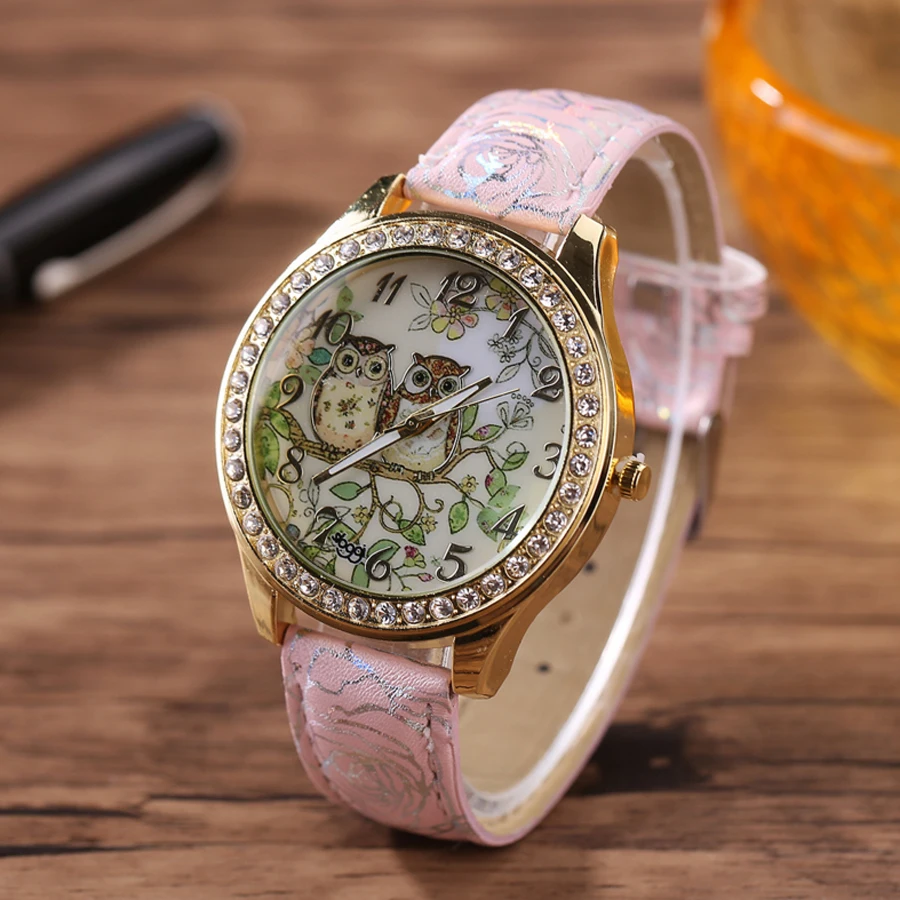Sloggi marca gufo due da polso cinturino in pelle orologi signore di modo  orologio al quarzo di strass orologi vestito da donna femme orologio  casual|watch brand|watch brand womenwatch f - AliExpress
