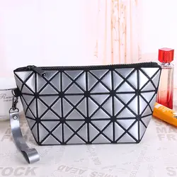 Модные геометрические Лазерная Make-Up Bag для Для женщин Обувь для девочек косметический Сумки Multi-цвет молнии женщина хранения Чехол