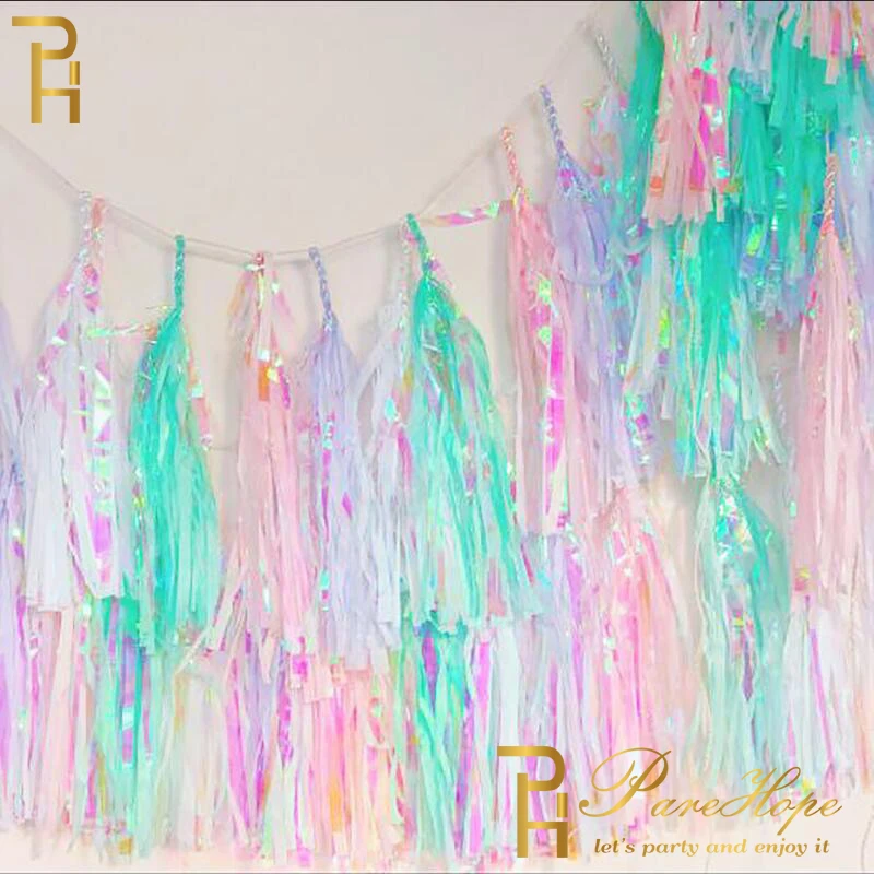 Iridescent tassel garland-0