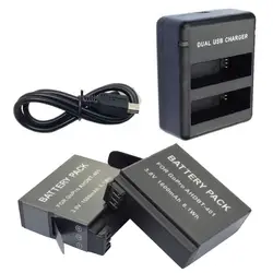2 шт., набор аккумуляторов AHDBT-401 + USB Зарядное устройство двойной зарядная подставка с адаптером для Go pro Gopro Hero 4 Hero4 действие Камера аксессуары
