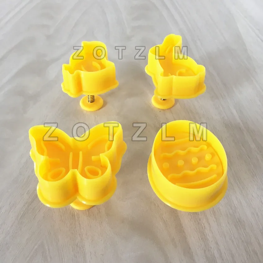 4 шт./компл. пасхальные бонусные пластиковые формочки для печенья 3D пасхальное