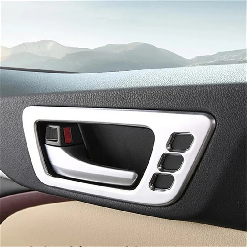 

Car accessories inner door handle frame cover door bowl cover interior trim for toyota highlander 2015 abs chrome 4pcs per set