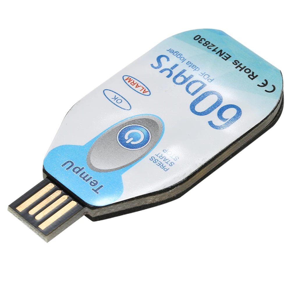 

Waterproof Disposable USB 2.0 PDF Temperature Data Logger 60 Days Cold Chain Thermometer Recorder