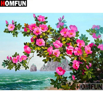 

HOMFUN Full Square/Round Drill 5D DIY Diamond Painting "Flower painting" 3D Diamond Embroidery Cross Stitch Home Decor A19104