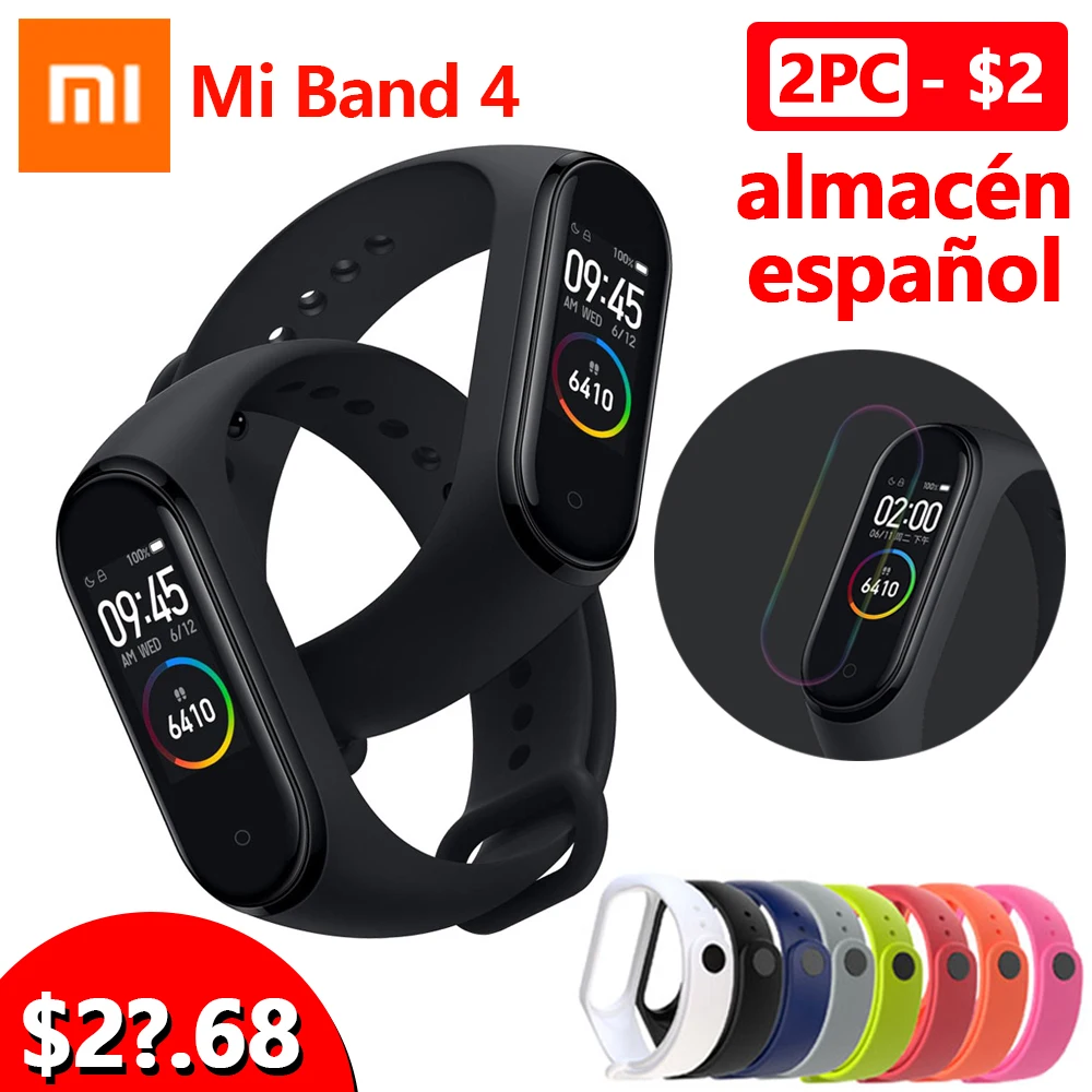 

xiaomi mi band 4, fitness bracelet smart xiaomi bracelet heart rate fitness 135mAh color screen bluetooth 5.0 smart wristband