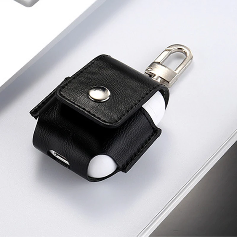 for Airpods Case Portable PU Leather Cover Case Protective Carry Bag Anti Lost Storage Pouch Bag for Apple Airpods (7)