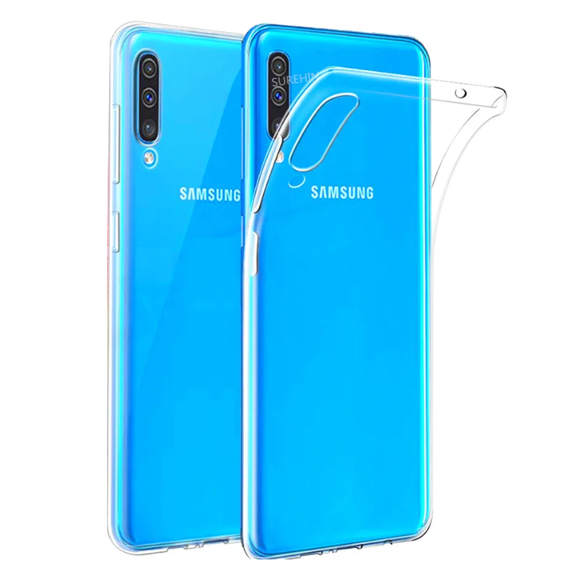 Мягкий чехол для samsung galaxy A70 A50 A60 A40 A30 A20E A10 A50S 7 S10e S9 S8 PLus прозрачный черный, красный, синий силиконовый чехол Крышка