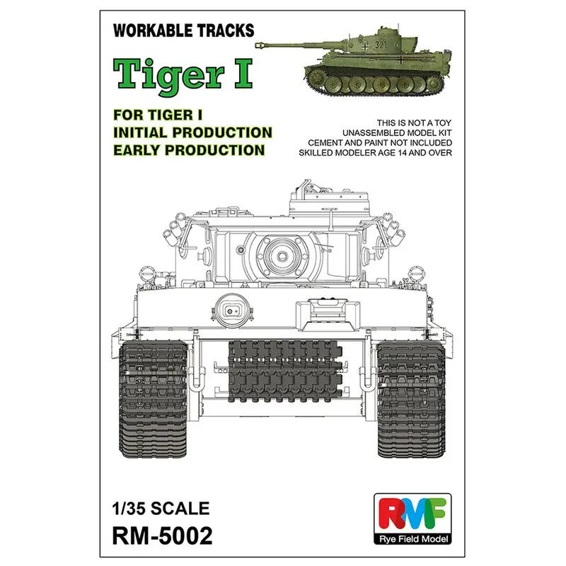 

Rye Field Model RFM RM-5002 1/35 Workable track for Tiger I early production - Scale model Kit