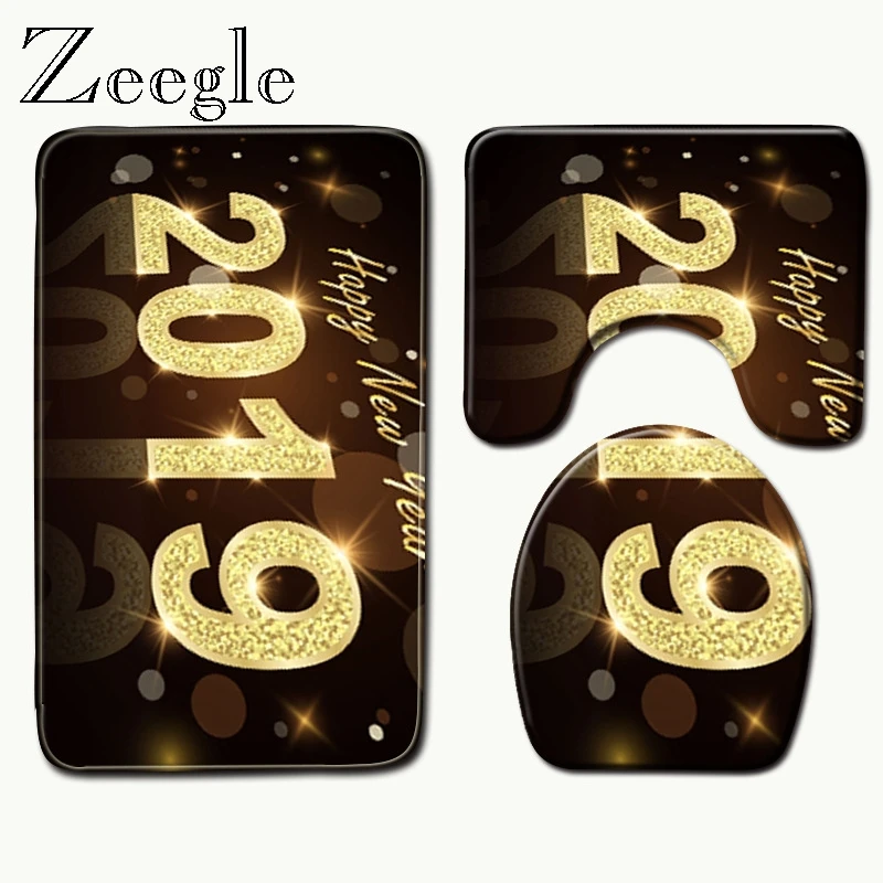 Zeegle 3 шт. для ванной на нескользящей подошве коврики туалета Набор ковриков