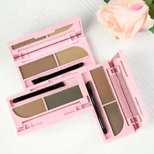 1 шт./лот 3 цвета двойной Цвет для бровей Косметическая пудра двойной эффект длится Водонепроницаемый Нет цветущие крем для бровей+ бровей Кисточки Макияж