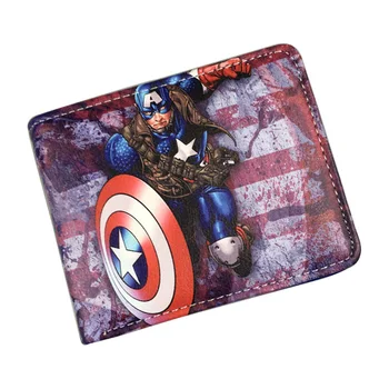 

Marvel Comics Captain America Wallets Super Hero Gift Purse Boy Girl The Revenge Leather Short Wallet