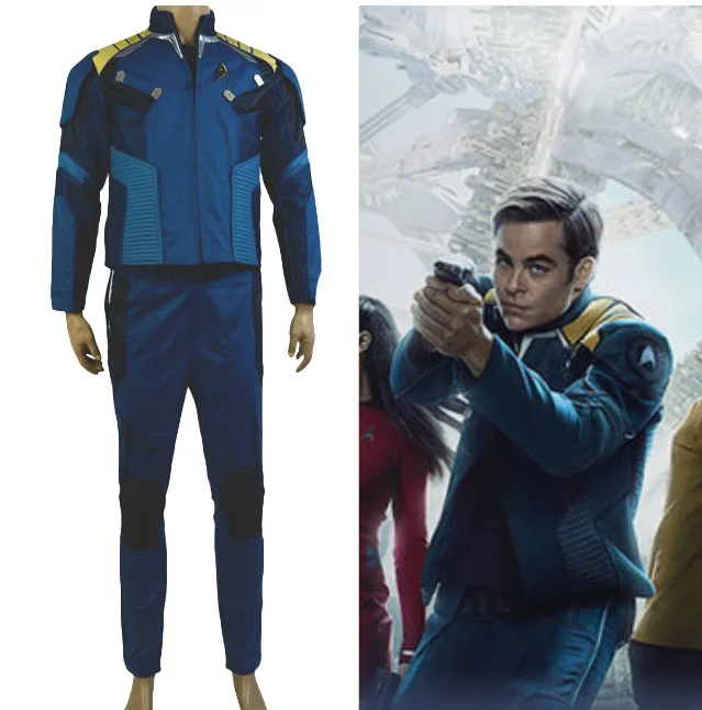 

Full Set Star Cosplay Costume Trek Beyond Uniform Outfit + Badge for Halloween Carnival Party Role Play Costume Men Custom