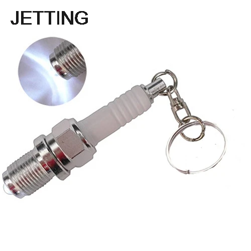 

JETTING 1Pcs Casual LED Key Chain Spark Plug Key Chain Keychain Car Parts Keyring Car Styling Accessories Decoration