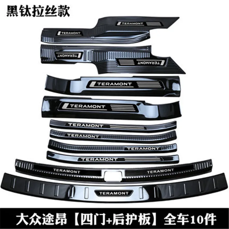 

Car styling For Volkswagen Teramont/Atlas 2017 2018 Scuff Plate/Door Sill Rear Bumper Protector Sill Trunk Tread Plate Trim