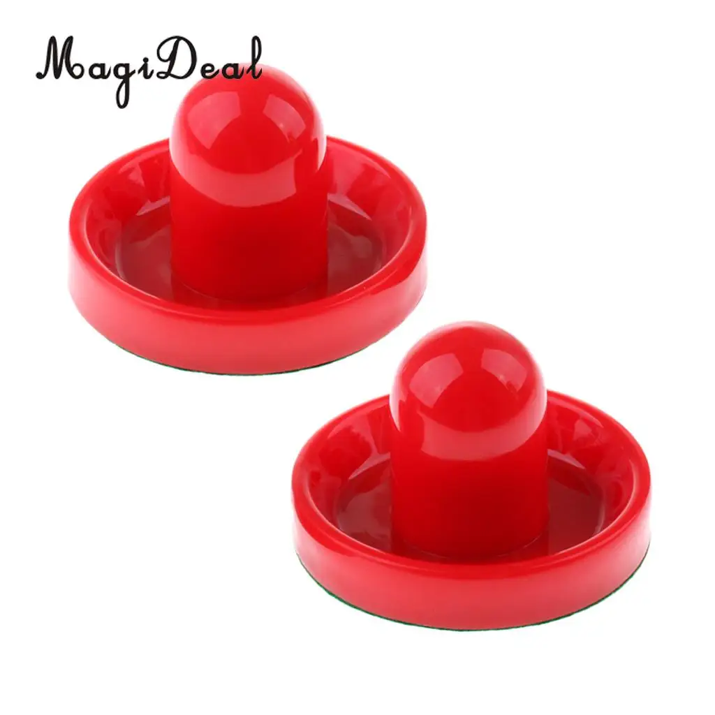 MagiDeal 2 Pieces 95mm Air Hockey Felt Pushers Goalie Handles Paddles Replacement Large Red
