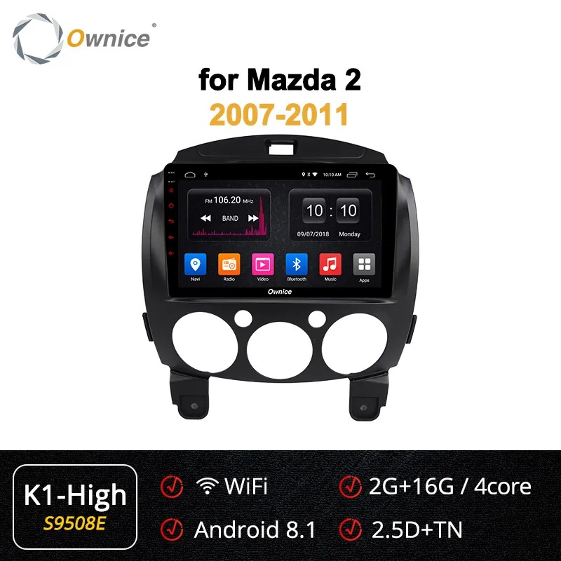 S9508 K1-High Ownice K2 K3 K5 K6 " Android 8,1 2din 360 Panorama DSP 4G LTE автомобильный DVD радио рекордер мультимедийный плеер для Mazda 2 2007-2011 - Color: S9508 K1-High