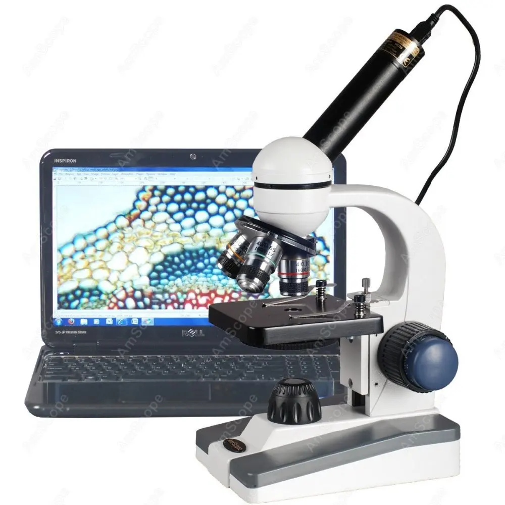 

Science Student Microscope--AmScope Supplies 40X-1000X LED Coarse & Fine Focus Science Student Microscope + 1.3MP USB Camera