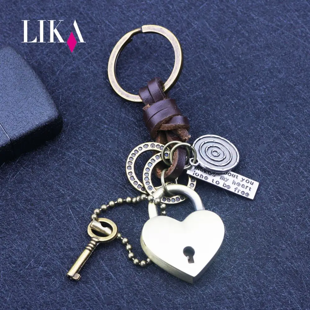 LIKA Fashion Heart Keychain Key Pendant Women's Bags And Pendants Creative Metal Love chain Accessories Women Christmas gift | Украшения