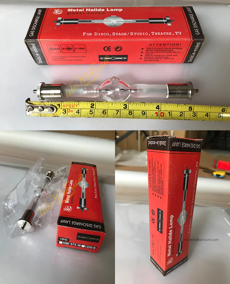 STAGE LIGHTNG LAMP SOURCE  FREE SHIP Mini 1200W Follow Spot Lighting Source HMI1200 HTI1200 Short 135mm SFC10-4 Double Ended Metal Halide (2)