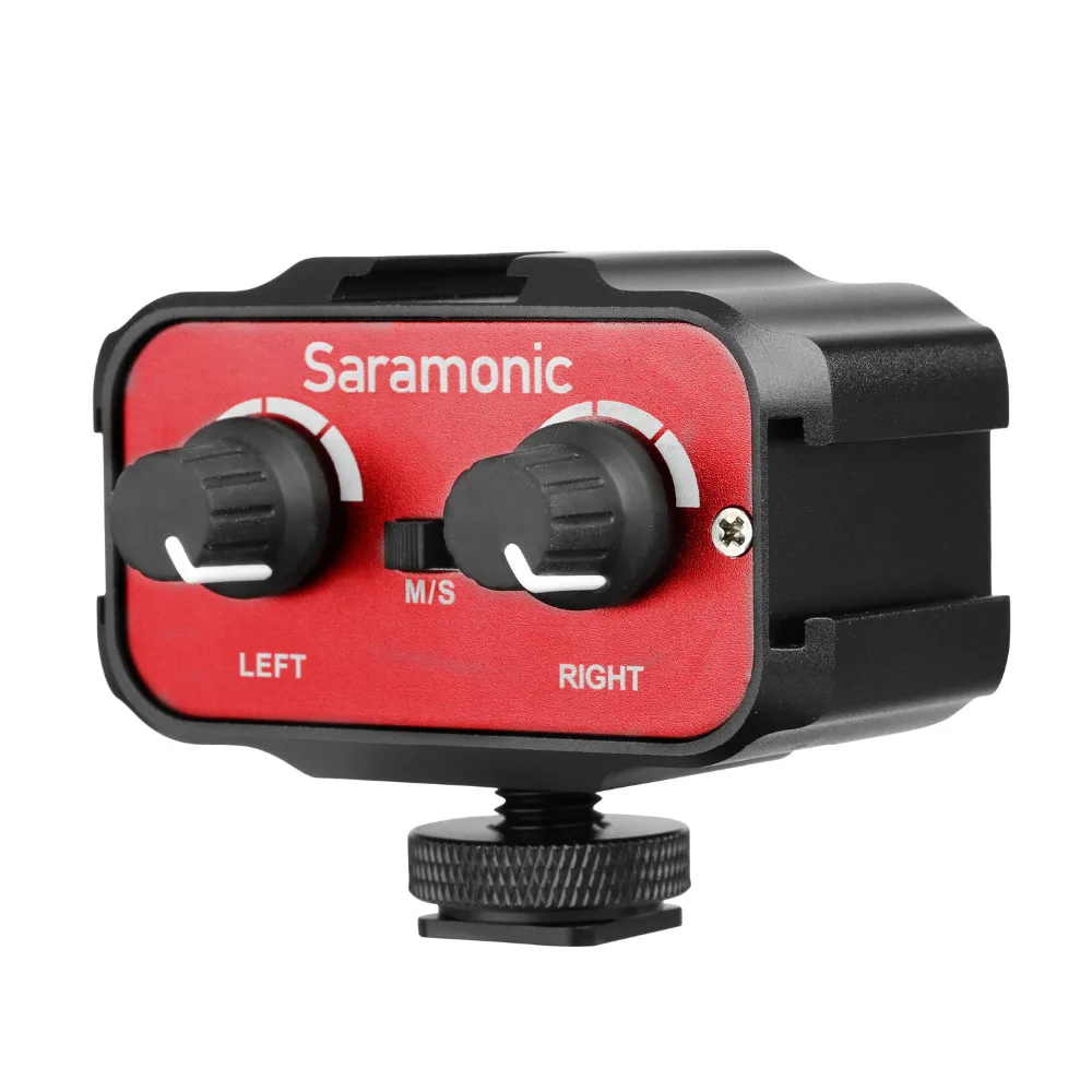

Saramonic SR-AX100 Universal Microphone Audio Adapter Mixer with Stereo & Dual Mono 3.5mm Inputs for DSLR Cameras & Camcorders