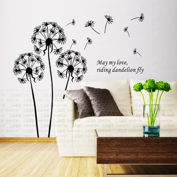 

Free shipping 3d Dandelion Crystal Acrylic Wall Stickers TV Background wall Decoration Living room bedroom DIY Art wall decor