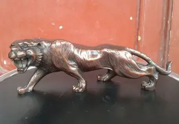 

Chinese Fengshui pure red bronze copper Animal Zodiac Year Lucky Tiger Statue