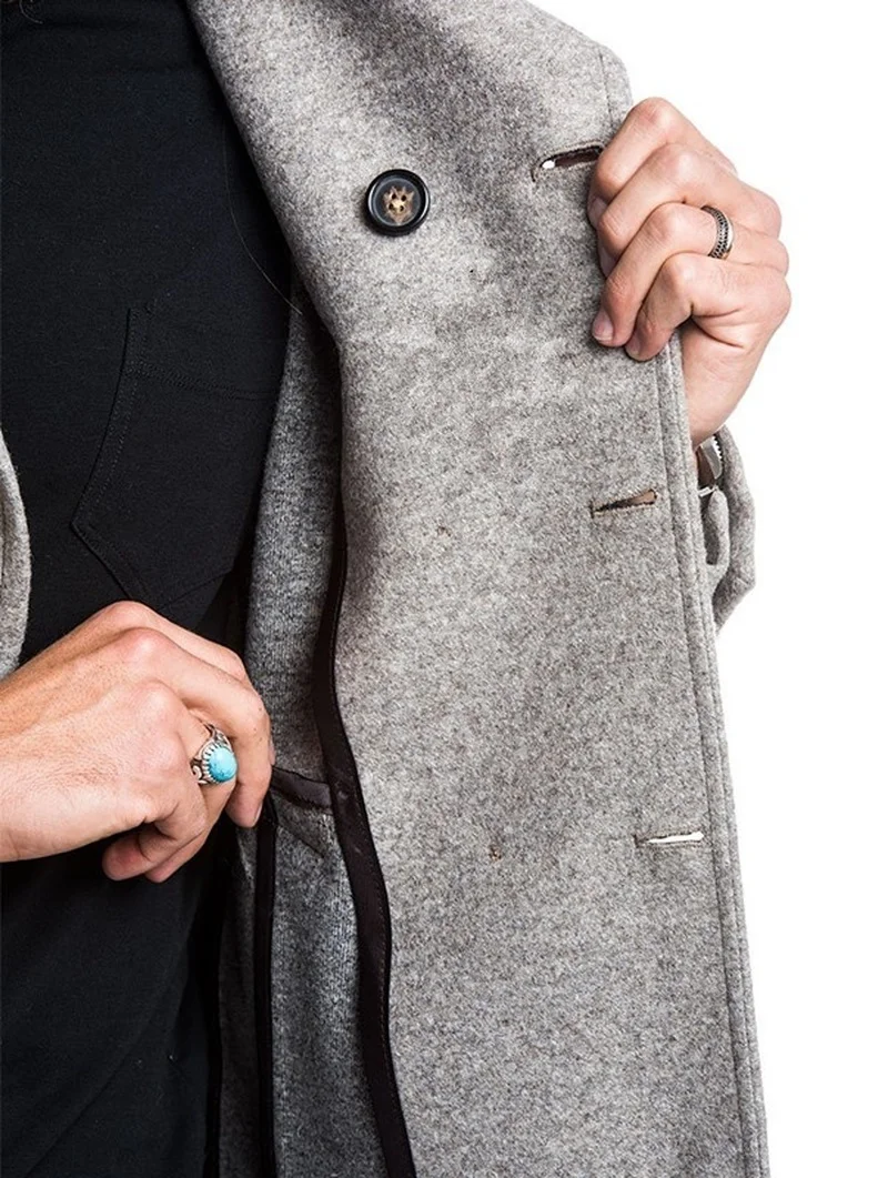spring autumn men fashion trench men wool polyester windbreaker hooded trench coat jacket male casual double-breasted coat 2019