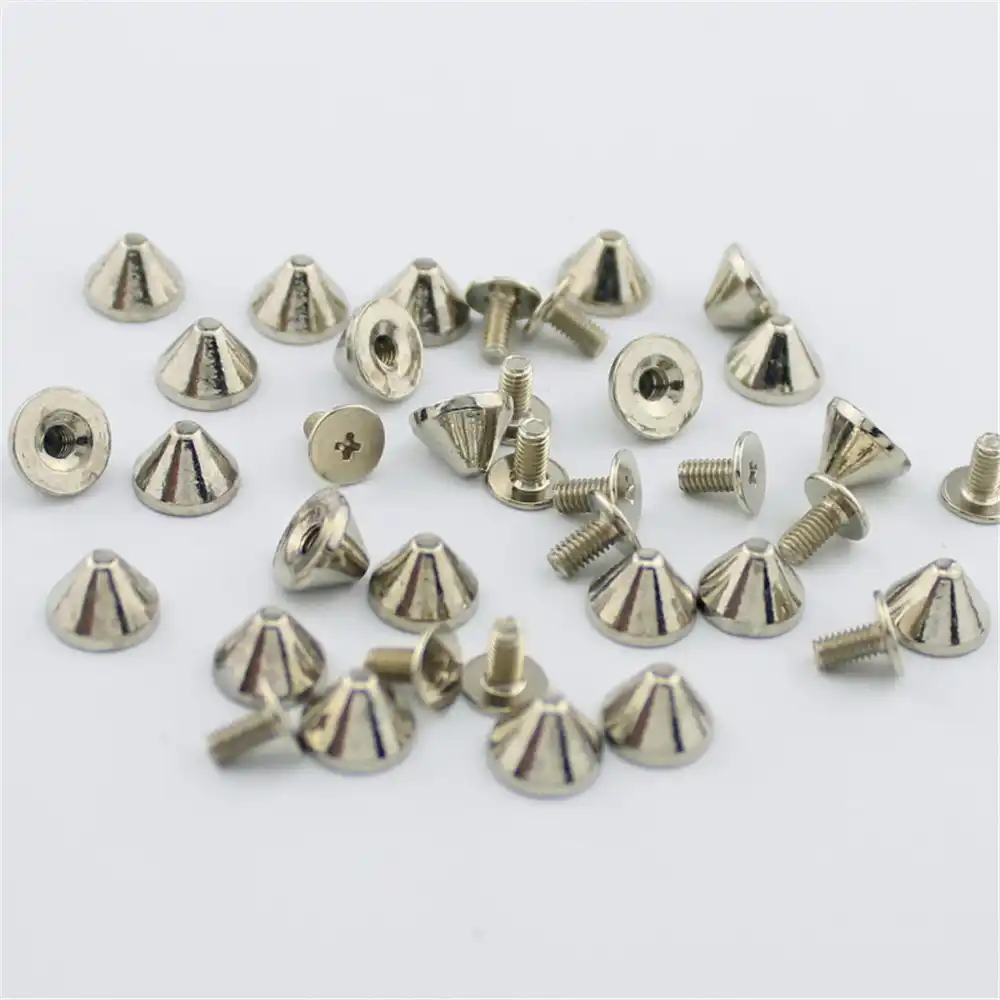 100 set di punte a cono dargento borchie a vite borchie e punte punk artigianali fai da te rivetti freddi punk per artigianato e abbigliamento in pelle fai da te