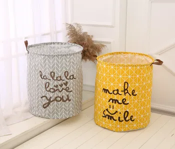 

Toy storage bucket oversized cotton linen hamper foldable dirty clothes waterproof laundry basket Multifunctional Storage Basket